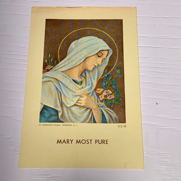 Vintage Set of 5 Religious Prayer Cards The Holy Family Mary Catholic Religion - Picture 5 of 13